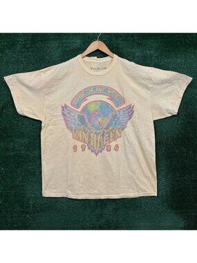 Van Halen Tour of The World 1984 Rock Band Oversized T-Shirt Size S/M